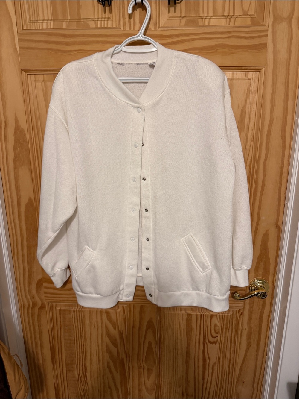 Blair White  Button-Up Sweatshirt Jacket